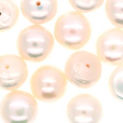 Freshwater Pearl - 1mm HALF HOLE - Ivory 12x8mm