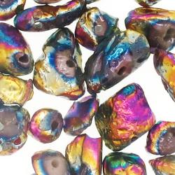 Electroplated Natural Agate Beads multicolor 5-17mm