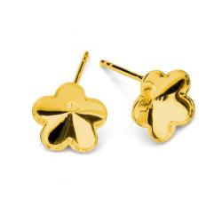 Earring for Gluing Swarovski Elements 4744 silver 925 - 24K GOLD Plated 10mm