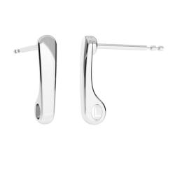 Ear post with loop silver 925 14mm
