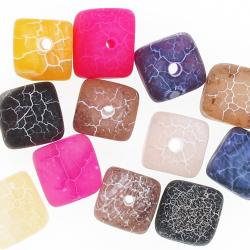 Natural Agate Gemstone Cube Multicolor 10mm