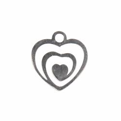 Heart Charm Stainless Steel 14mm