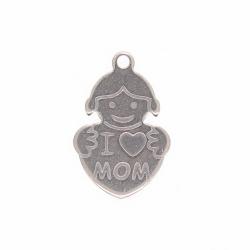 Love Mom Charm Stainless Steel 12mm
