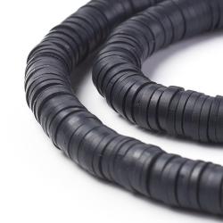 Heishi polymer clay beads for bracelets black