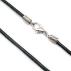 Leather Necklace black 45cm