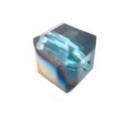 Square with effects indicolite blue 6mm