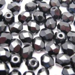 round faceted Jet 10mm