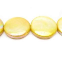 Coin Pearl Yellow AB effects 14x14mm