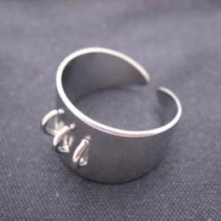 Ring Adjustable 3 rings Silver 13mm