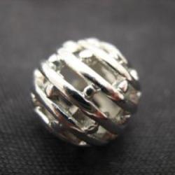  Round Metal bead Silver 11mm