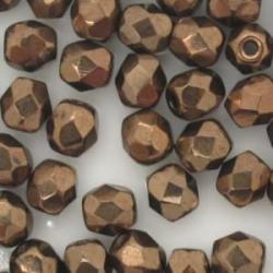 round faceted Copper 6mm
