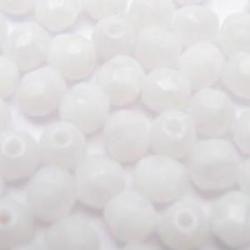 round faceted White Alabaster 10mm