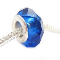 Faceted bead capri blue 13mm