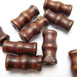 Bamboo beads wenge 16x7mm