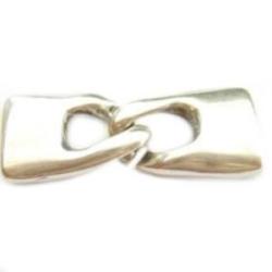 Zinc clasp 4x2,5mm hole Old silver 45x17mm