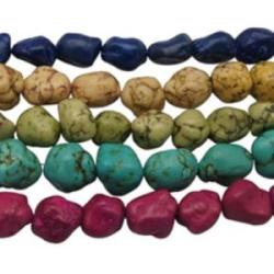 Natural gemestone bead Howlite multicolor 10-20 x 13-24 hilo 1mm