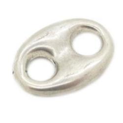 Zinc connector 12mm holes Old silver 30x23mm