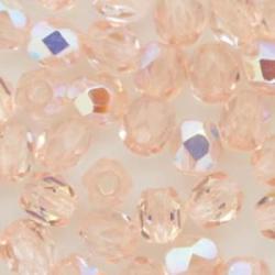 round faceted Light peach AB 4mm