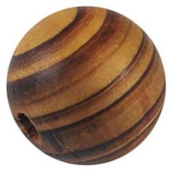 Round bead wood natural 12mm hilo 2,5mm