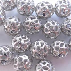  Round Metal bead platinium 11x11