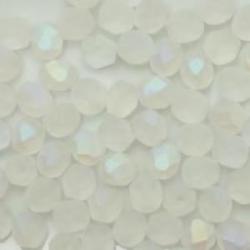round faceted Crystal matte AB 6mm