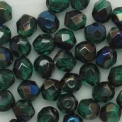 round faceted Crystal iris teal 6mm