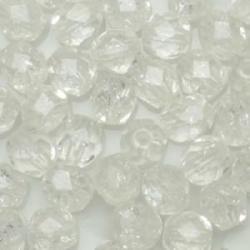 round faceted Crystal crackle 6mm