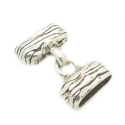 Zinc clasp double leather 10x7 Old silver 40x26mm