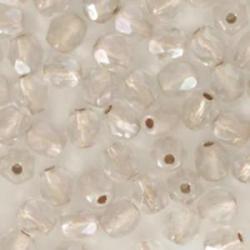 round faceted Crystal AB cream 4mm