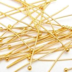 Headpins VERY LONG Golded 70X0.7mm