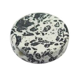 Acrylic flat Round black and white 19mm hilo 1,9mm