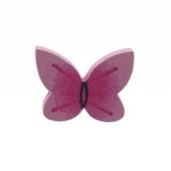 Butterfly pendant wood rose 20x15x5mm hilo 1mm