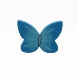 Butterfly pendant wood blue 20x15x5mm hilo 1mm