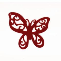 Butterfly pendant wood red 49x45mm