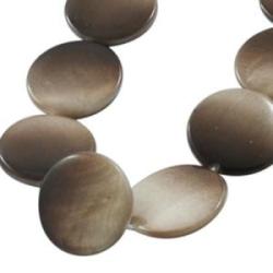 Coin Round Pearl Jet coffe 18mm