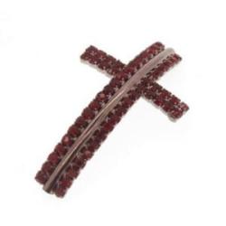 Strass Cross curved siam 50x30mm