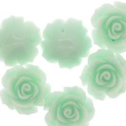Synthetic bead-cabochon rose light green 18x10mm hilo 0,9mm