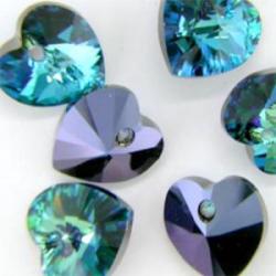 Swarovski heart 6228 crystal bermuda blue 28mm