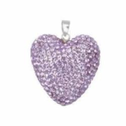  Swarovski heart Caller angels Plata 925 light violet 25mm