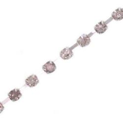 Strass chain silver-crystal 3mm