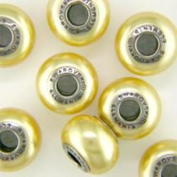 Swarovski BeCharmed 5890 Gold pearl 14x10mm hueco 4,5mm