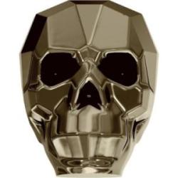 Swarovski skull 5750 Crystal Metallic Light Gold 2x 14x13x10mm