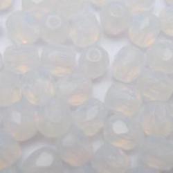 round faceted White Opal 3mm