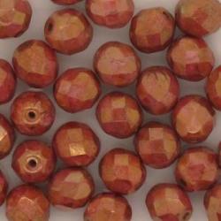 round faceted Copper caramel 8mm