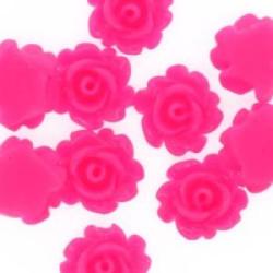 Synthetic cabochon rose fucsia 7mm